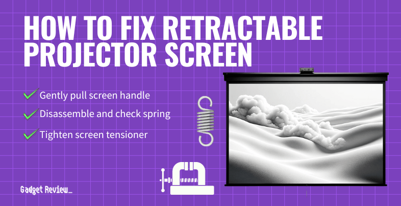 how to fix retractable projector screen guide