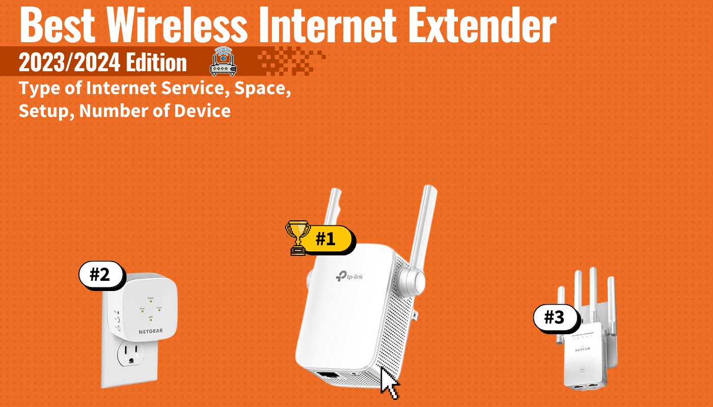 best wireless internet extender featured image that shows the top three best router models